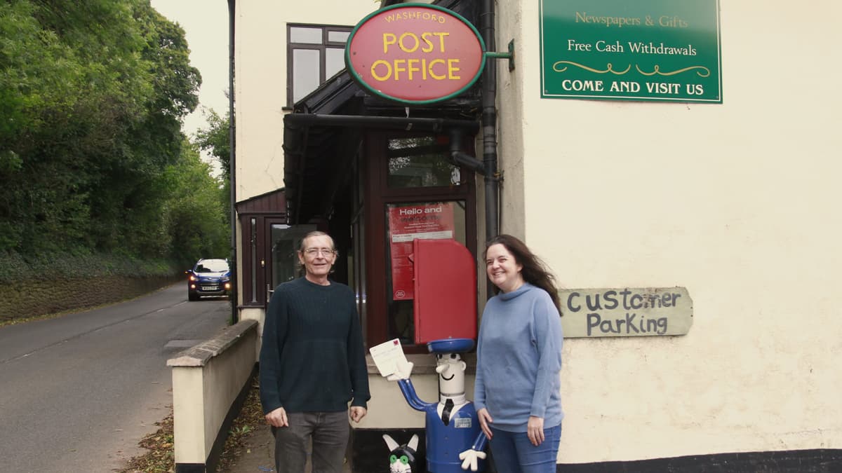 Neil and Caroline bringing some cheer to West Somerset Post Office